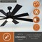 Vaxcel Crawford 60 in. 6 Blade Black Farmhouse Indoor Ceiling Fan with Light Kit and Remote F0109 - alternate 4